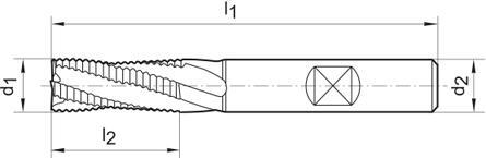 FORMAT Fréza hrubovacia 16mm Z4 TiAlN 25st dlhá DIN6535-HB Format