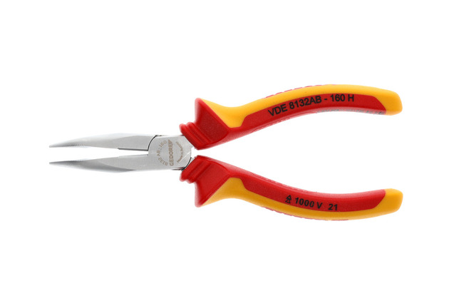 GEDORE VDE 8132 AB-160 H Ploché okrúhle kliešte VDE s izolačným krytom 160 mm