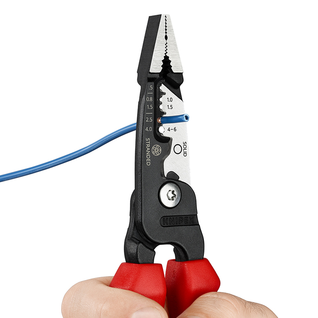 KNIPEX 13 72 200 ME SB WireStripper s multi-komponentnými úchopmi čierne atramentované 200 mm