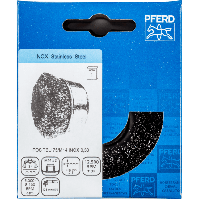 PFERD TOOLS závitové pohárové kefy POS TBU 75/M14 INOX 0,30