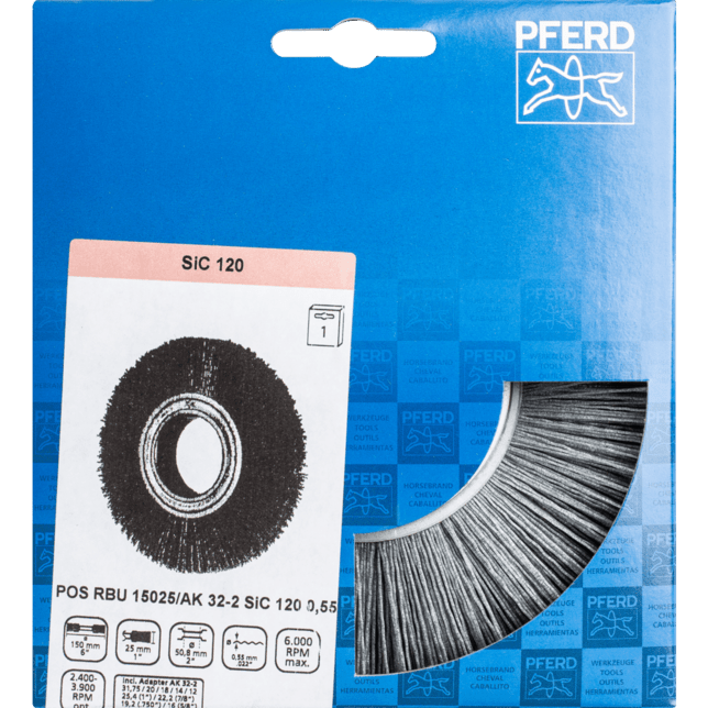 PFERD TOOLS Kolesové kefy POS RBU 15025/AK32-2 SiC 120 0,55