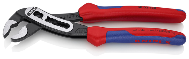 KNIPEX 88 02 180 Alligator® Kliešte na vodné čerpadlá s multi-komponentnými úchopmi čierne atramento