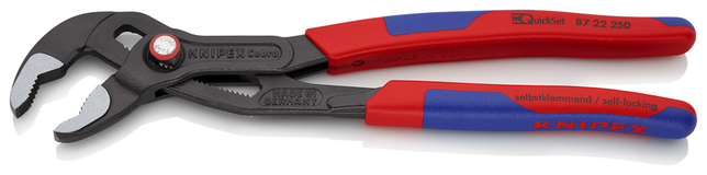 KNIPEX 87 22 250 SB Cobra® QuickSet Hightech kliešte na vodné čerpadlá so štíhlymi multi-komponentný