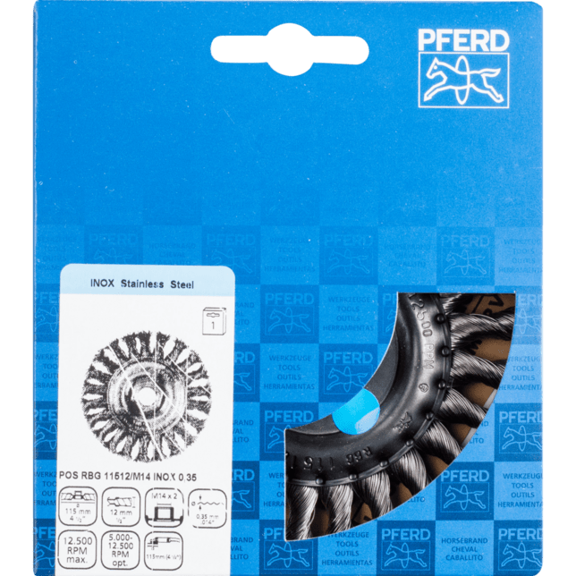 PFERD TOOLS Kolesové kefy POS RBG 11512/M14 INOX 0,35