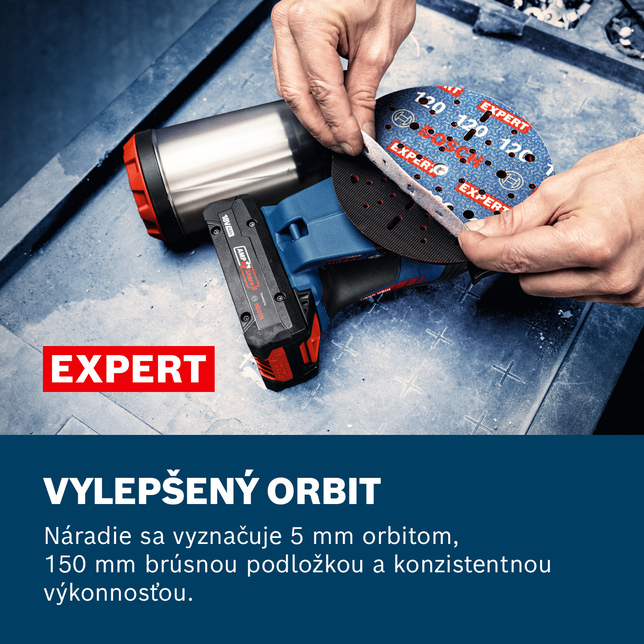 BOSCH EXPERT EXEX18V-150-5 - Akumulátorová excentrická brúska sólo - 0601372900