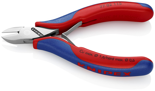 KNIPEX 77 02 115 SB bočné cvikacie kliešte pre elektroniku s prevlečným kĺbom s multi-komponentnými 