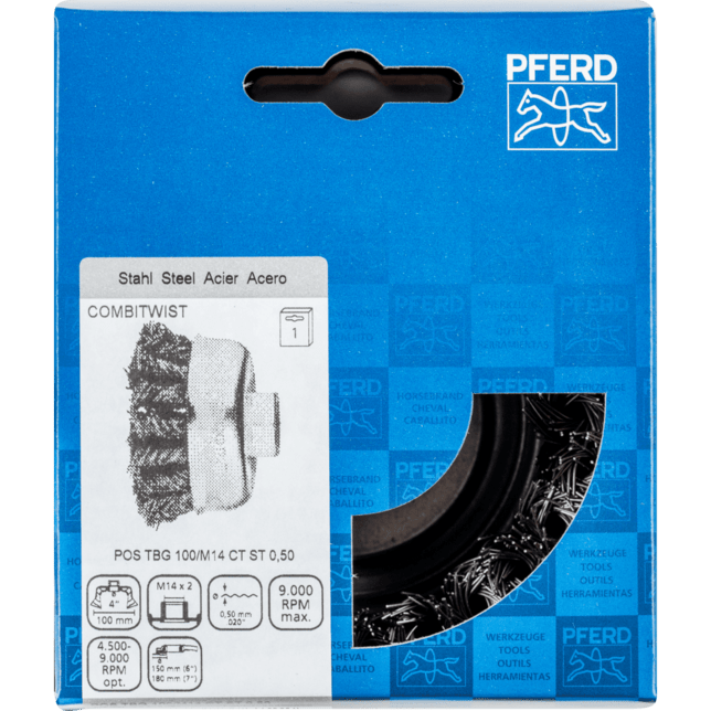 PFERD TOOLS závitové pohárové kefy POS TBG 100/M14 CT ST 0,50
