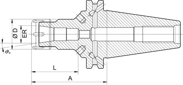 HAIMER Upínač klieštinový 2-20mm d50 L70 ER32 tvar AD/B DIN69871 Haimer