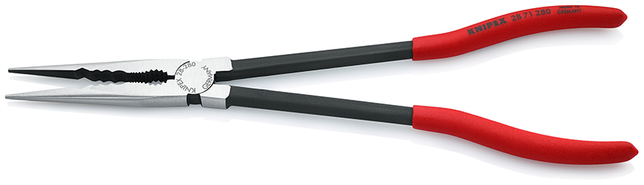KNIPEX 28 71 280 SB Kliešte s dlhým nosom s transverznými profilmi poplastované čierne atramentované