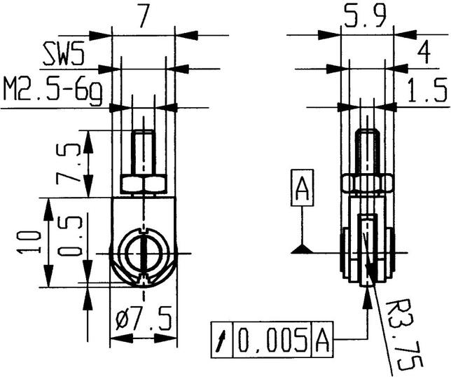 Käfer Dotyk pre odchýlkomer 22 / 7,5mm oceľ Kafer