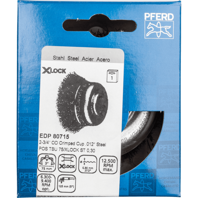 PFERD TOOLS závitové pohárové kefy POS TBU 75/X-LOCK ST 0,30