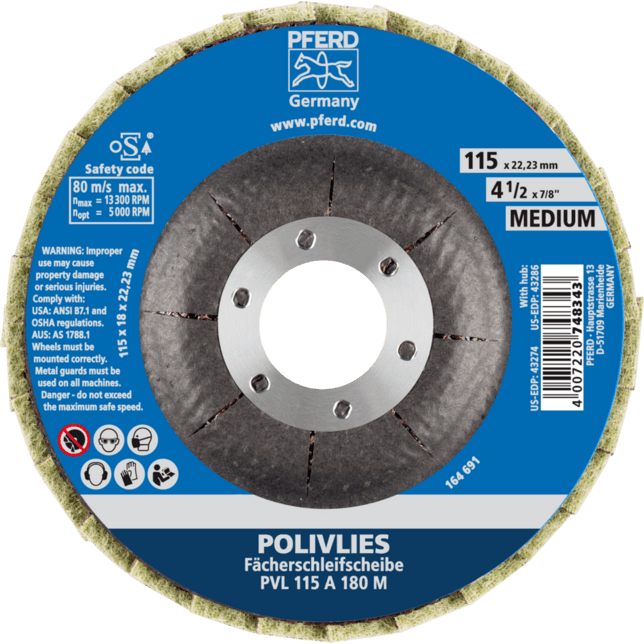 PFERD TOOLS Fleece vrstvené (netkané) náradie PVL 115 A 180 M