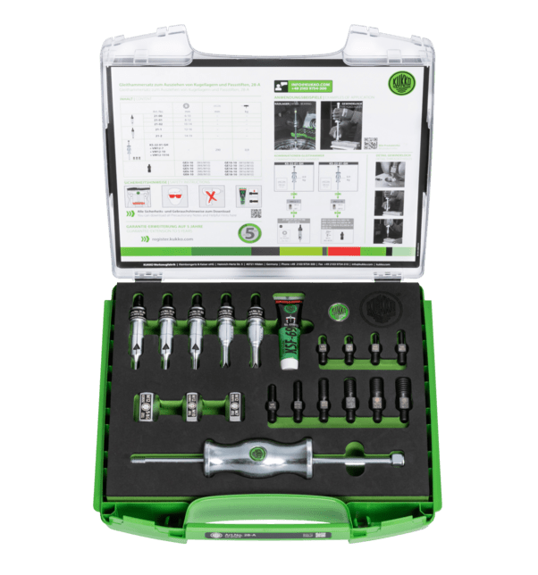 KUKKO 28-A | 19-dielna sada kladiva s posuvným kladivom Ø 6-19 mm