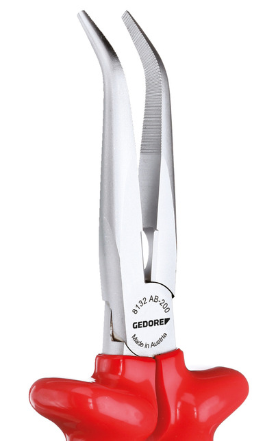 GEDORE VDE 8132 AB-200 Ploské okrúhle kliešte VDE s ponornou izoláciou 200 mm