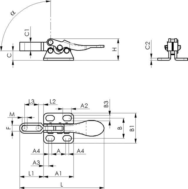 Úpínka horizontálna A9205U veľ. 2 AMF