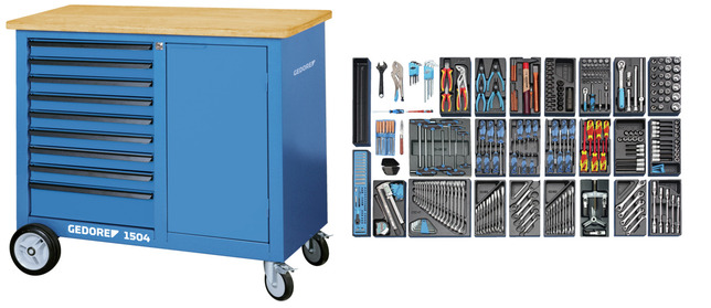 GEDORE 1504 EU pracovný vozík so sadou