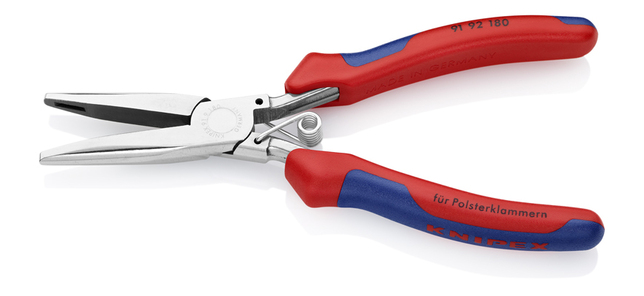 KNIPEX 91 92 180 Kliešte na čalúnenie s multi-komponentnými úchopmi zrkadlovo leštené 185 mm