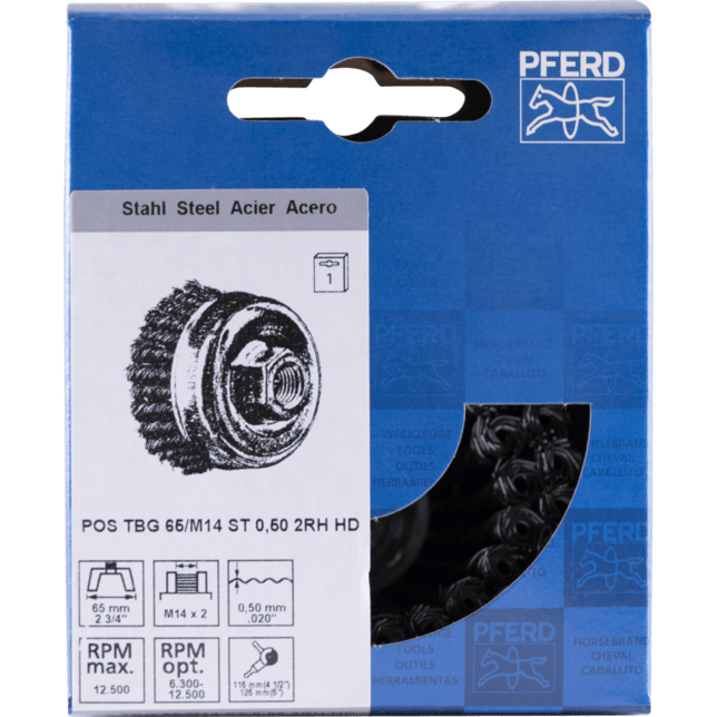 PFERD TOOLS závitové pohárové kefy POS TBG 65/M14 ST 0,50 2RH HD