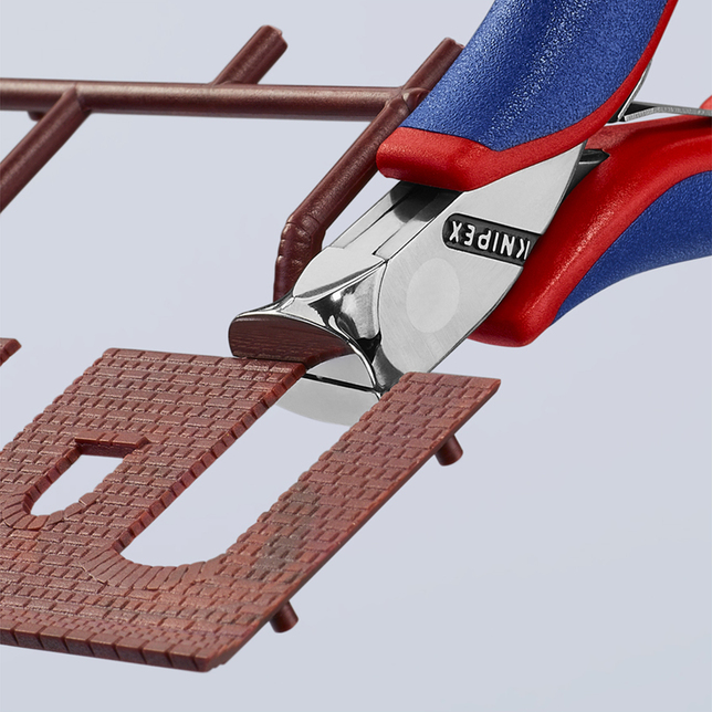 KNIPEX 64 12 115 Čelné cvikacie kliešte pre elektroniku s multi-komponentnými úchopmi 115 mm