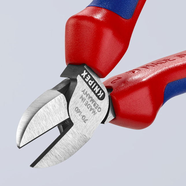 KNIPEX 70 02 140 SB Bočné cvikacie kliešte s multi-komponentnými úchopmi čierne atramentované 140 mm