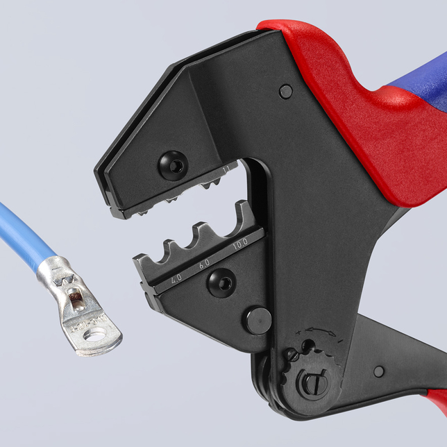 KNIPEX 97 43 200 Systémové lisovacie kliešte pre vymeniteľné lisovacie čeluste s multi-komponentnými