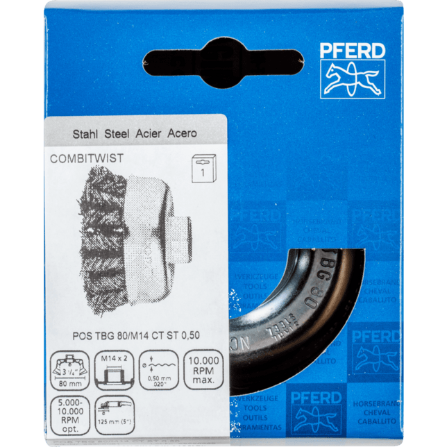 PFERD TOOLS závitové pohárové kefy POS TBG 80/M14 CT ST 0,50
