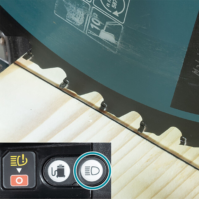 MAKITA LH001GZ - Akkumulátoros ferde vágó fűrész felső asztallal, önálló