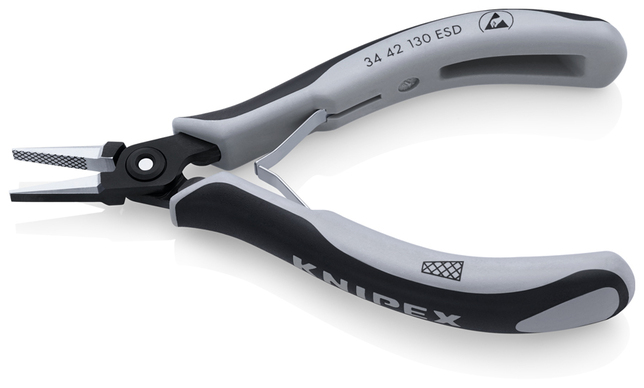 KNIPEX 34 42 130 ESD Presné úchopové kliešte pre elektroniku ESD s multi-komponentnými úchopmi lešte
