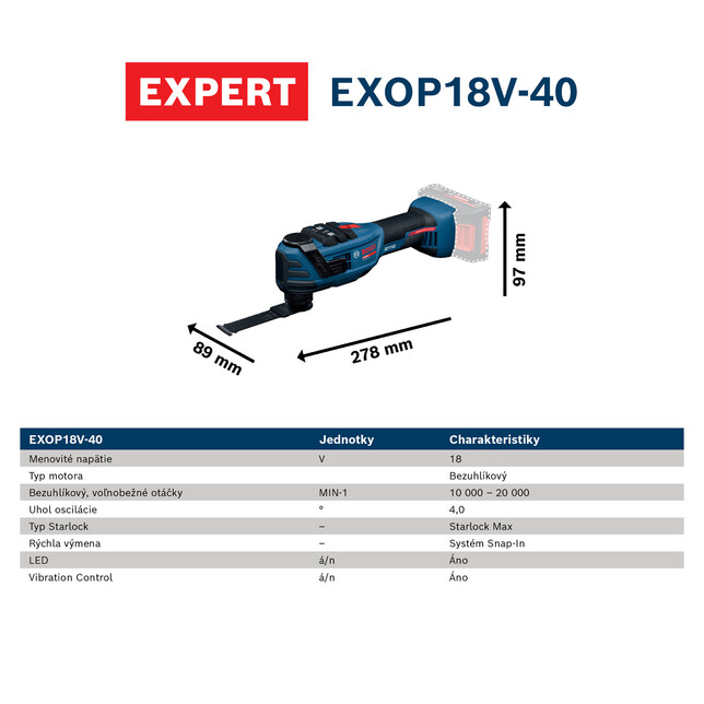 BOSCH EXPERT EXOP18V-40 - Akumulátorové multifunkčné náradie Multi-Cutter sólo - 06012C0101