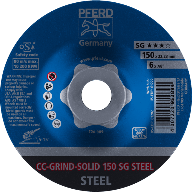 PFERD TOOLS CC-GRIND (vrátane SOLID, FLEX, STRONG) CC-GRIND SOLID 150 SG OCEĽ