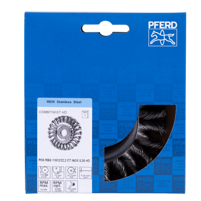 PFERD TOOLS Kolesové kefy POS RBG 11512/22,2 CT INOX 0,35 HD
