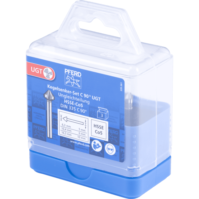 PFERD TOOLS Nástroje na vŕtanie a ponáranie SADA UGT HSSE DIN335 C90° 3