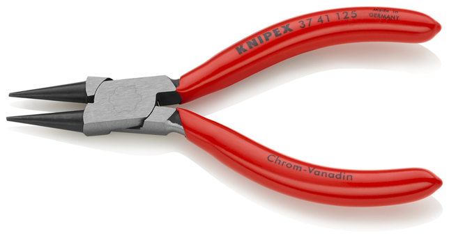 KNIPEX 37 41 125 Kliešte s rovným nosom pre presnú mechaniku poplastované čierne atramentované 125 m