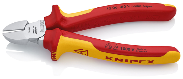 KNIPEX 70 06 160 SB Bočné cvikacie kliešte izolované s multi-komponentnými rukoväťami, VDE testované