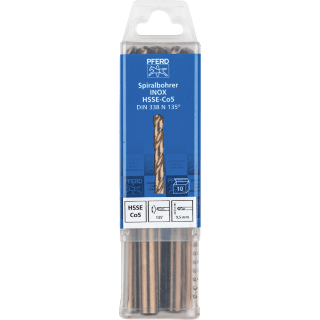 PFERD TOOLS Vrtacie a ponorné nástroje SPB DIN 338 HSSE N 9,5 INOX