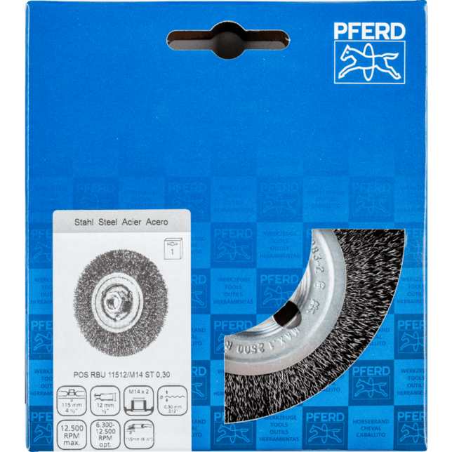 PFERD TOOLS Kolesové kefy POS RBU 11512/M14 ST 0,30