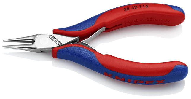KNIPEX 35 32 115 SB kliešte pre elektroniku s prevlečným kĺbom s multi-komponentnými úchopmi 115 mm