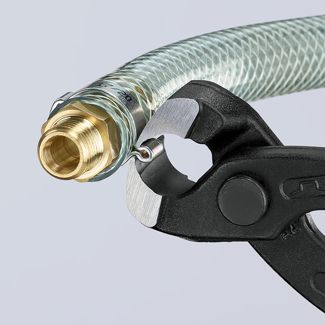 KNIPEX 10 98 I220 Kliešte na spony s okami poplastované čierne atramentované 220 mm