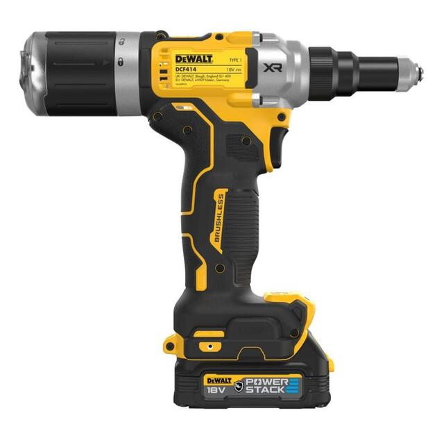 DeWALT Nitőgép 6,4mm 18V POWERSTACK 2x1,7Ah Tstak DCF414E2GT