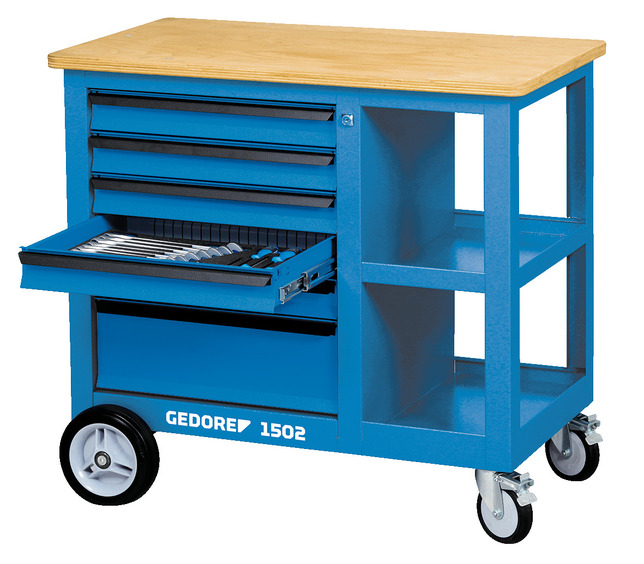 GEDORE 1502 S pracovný vozík so 6 zásuvkami a svorkou