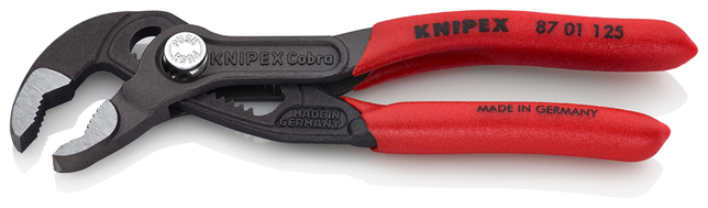 KNIPEX 87 01 125 SB Cobra® Hightech kliešte na vodné čerpadlá s protišmykovým plastovým povrchom šed