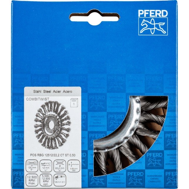 PFERD TOOLS Kolesové kefy POS RBG 12512/22,2 CT ST 0,50