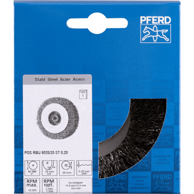 PFERD TOOLS Kolesové kefy POS RBU 8020/20 ST 0,20
