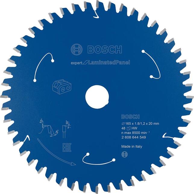 BOSCH HM-Kreissägeblatt 165x1,8/1,2x20 48Z Bosch VE à 1 Stück Expert f. Laminated Panel