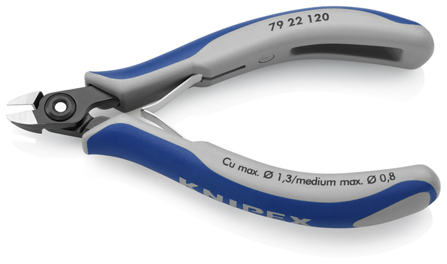 KNIPEX 79 22 120 Presné bočné cvikacie kliešte pre elektroniku s multi-komponentnými úchopmi leštené