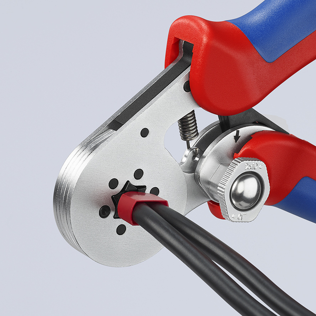 KNIPEX 97 55 14 SB Automatické lisovacie kliešte pre dutinky s bočným prístupom s multi-komponentným