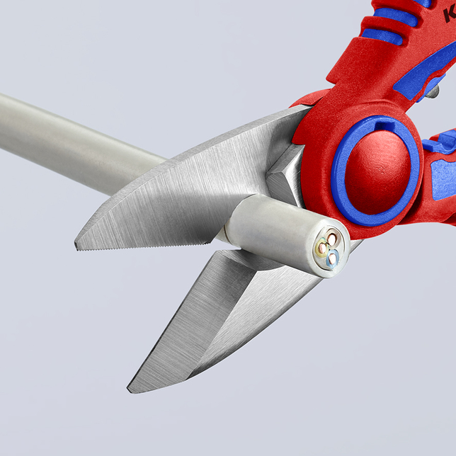 KNIPEX 95 05 10 SB Elektrikárske nožnice s multi-komponentnými úchopmi, vystuženými sklenenými vlákn
