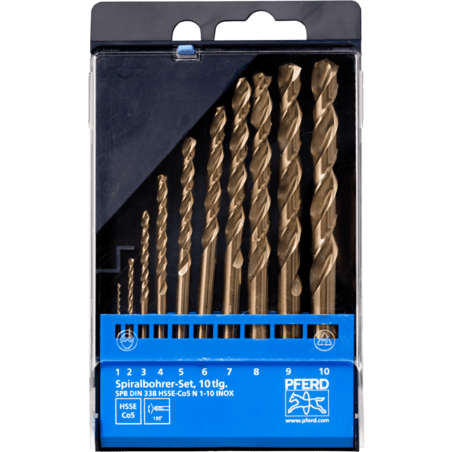 PFERD TOOLS Vrtacie a ponorné náradie SET 10tl.DIN338 HSSE N 1-10 INOX