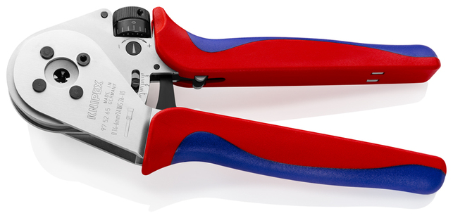 KNIPEX 97 52 65 Štvortŕňové lisovacie kliešte pre sústružené kontakty s multi-komponentnými úchopmi 