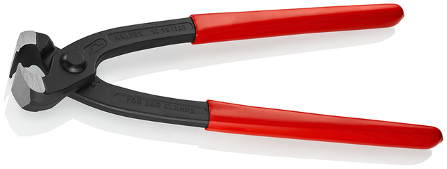 KNIPEX 10 98 I220 Kliešte na spony s okami poplastované čierne atramentované 220 mm